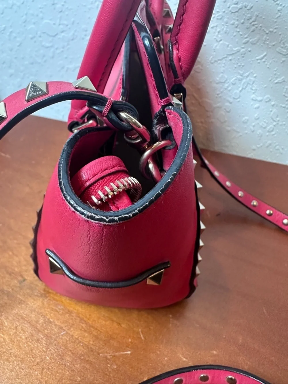 Valentino Garavani Rockstud Crossbody / Tote Bag - Hot Pink